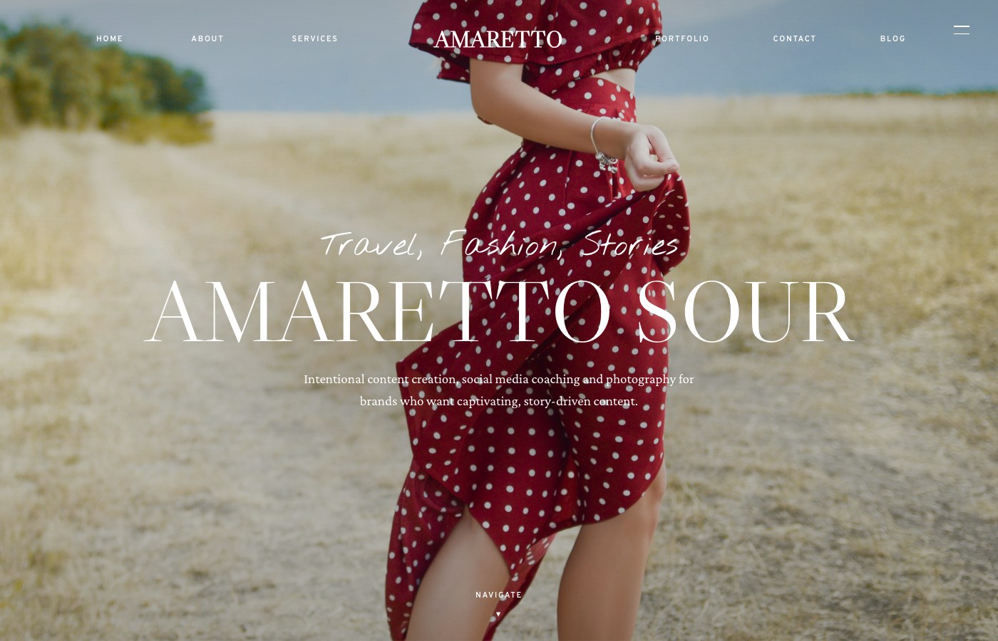 Homepage of Amaretto Sour, built by LU° Studio